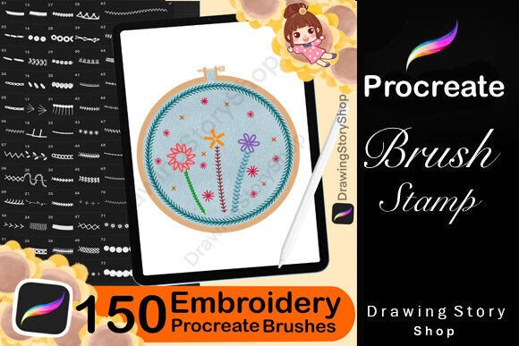 150 Procreate Embroidery Brushes Review