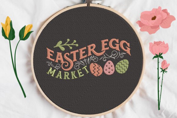 Easter Egg Market Embroidery Design