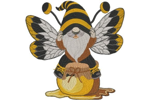 Honey Bee Gnome Embroidery