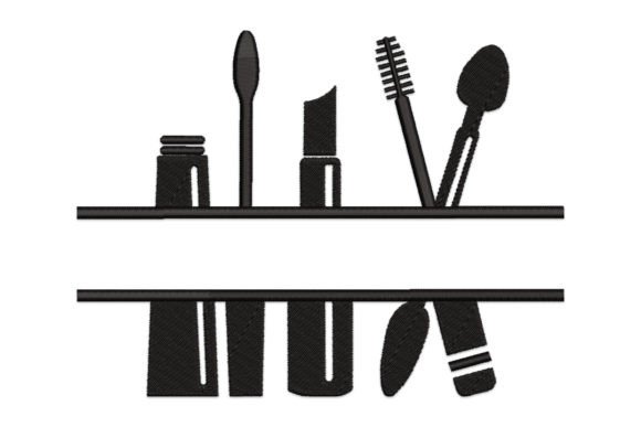 Makeup Split Embroidery Design