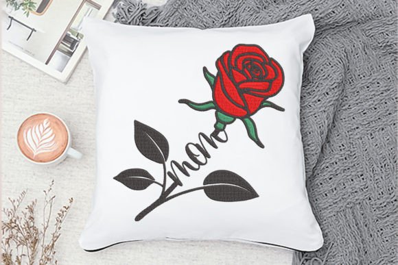 Mom Rose Embroidery Design